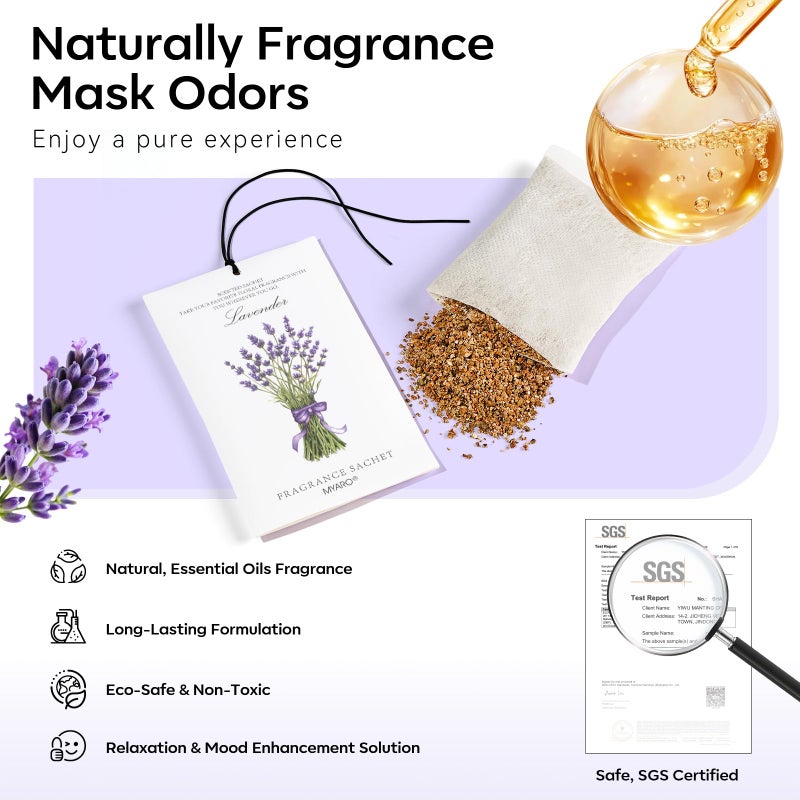 MYARO 12 Packs Scented Sachets for Drawer and Closet, Long-Lasting Sachets Bags Home Fragrance 6 Scents Option- Lavender, Rose, Jasmine, Ocean, Gardenia, Lily - Image 4